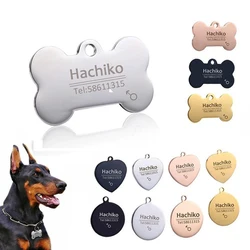 Personalized Dog Tag Necklace Custom Stainless Steel Name Engraved Identity Tag For Dog Collar Anti Loss Pet Nameplate Pendant