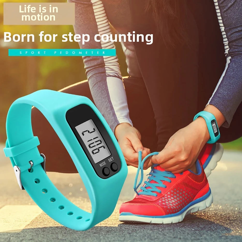 Simple Electronic Fitness Wristbands No-App or Smartphone Required Silicone Digital Smart Step Count Sport Watch for Running
