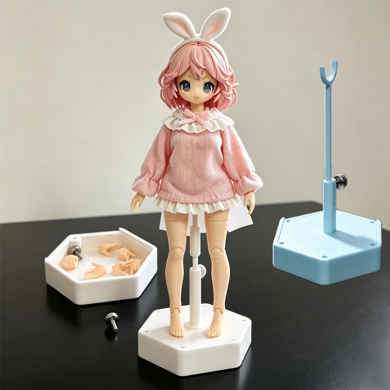 1/8 BJD Doll Stand 1/8 Doll Standing Display Stand With Storage Fixed Action Figure Stands Model Accessories 3D Printed Bracket