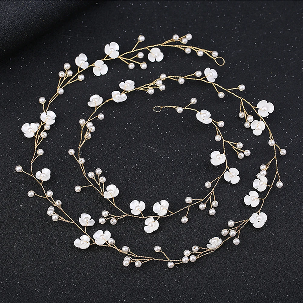 

Pearl Cm Super Long Bridal Headpiece Wedding Flower Hairband Bridal Headdress Crown Women Accessories