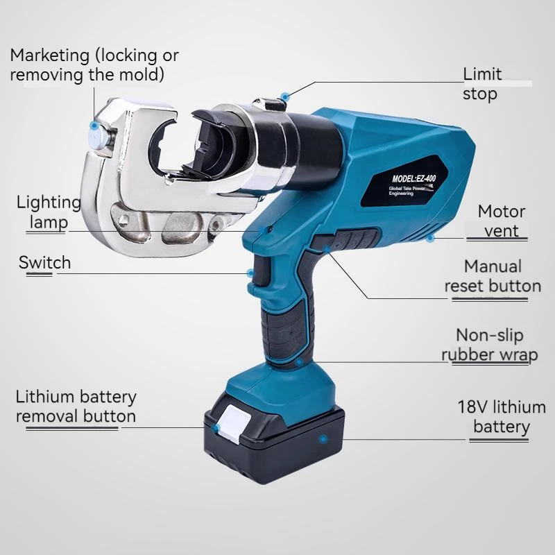 Tang hidrolik isi ulang EZ-300/EZ-400 alat Crimping elektrik hidrolik penjepit pengisi daya alat Crimping tang harga pabrik