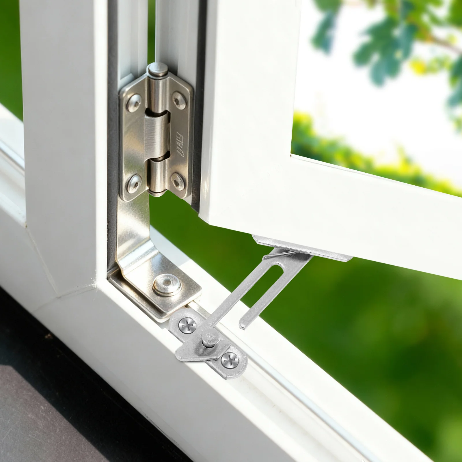 

6Pcs Stainless Steel Window Limiter Casement Stay Catch Security Device Noise Reduction Easy Setup Home Office