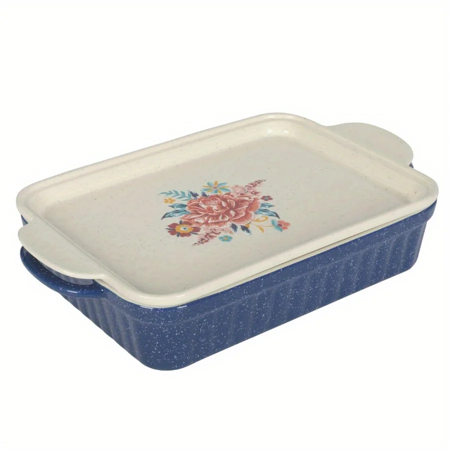 

9" x 13" Ceramic Baking Dish with Cover, Perfect for baking and serving delicious treats to friends and family