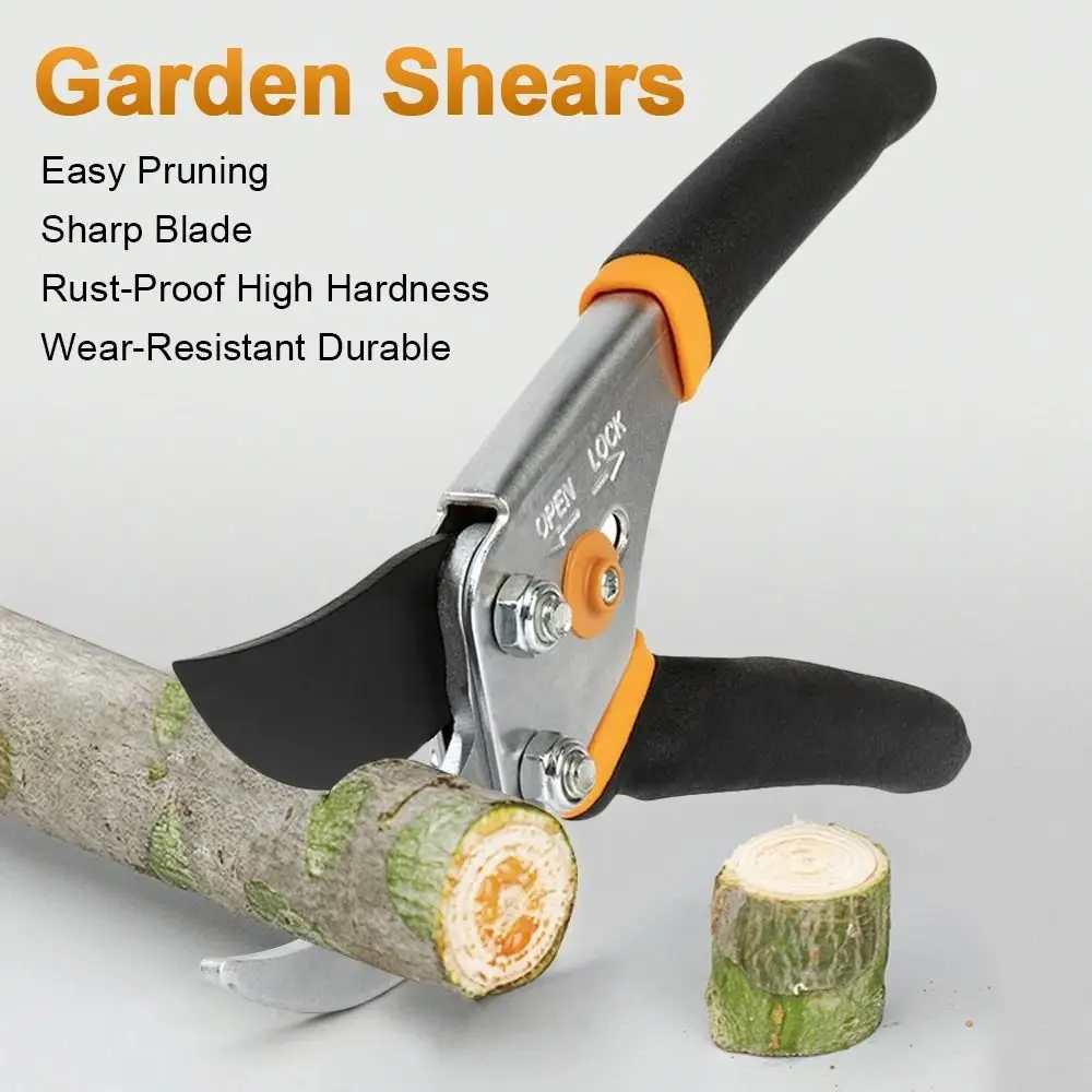 5/8-Inch Cut Capacity Bypass Pruning Shears Sharp Steel Blade Rust Resistant Garden Clippers Garden Clearance Tool