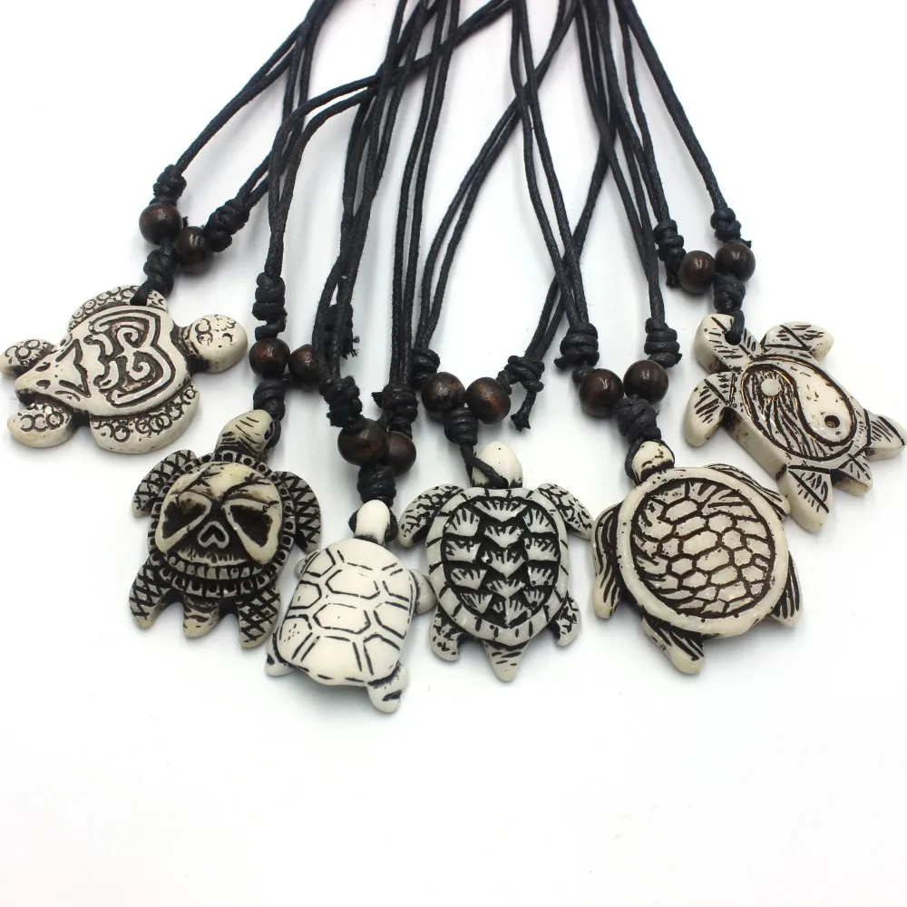 12pcs/Lot Vintage Sea Turtles Pendant Necklaces Hawaiian Turtle Charms Surfer Jewelry Wholesale Gothic for Men Women - view 5