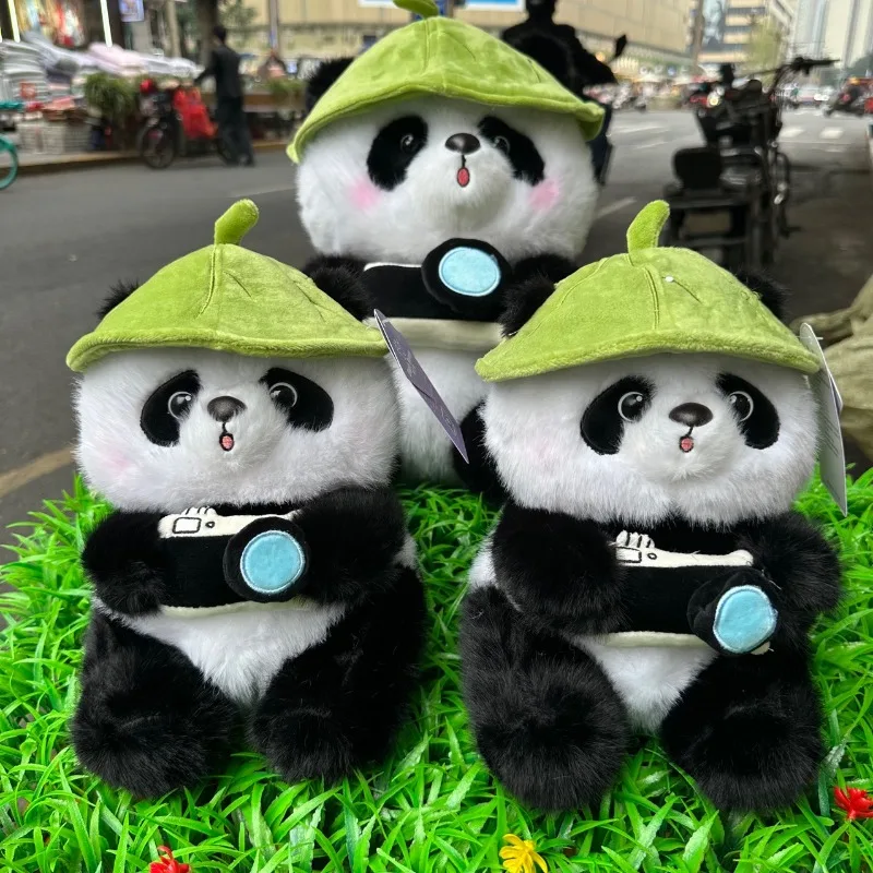 

Miniso 2026 Kawaii лист лотоса камера гигантская кукла панда плюшевая кукла украшение дома лучший подарок на день рождения Рождественский подарок для друзей