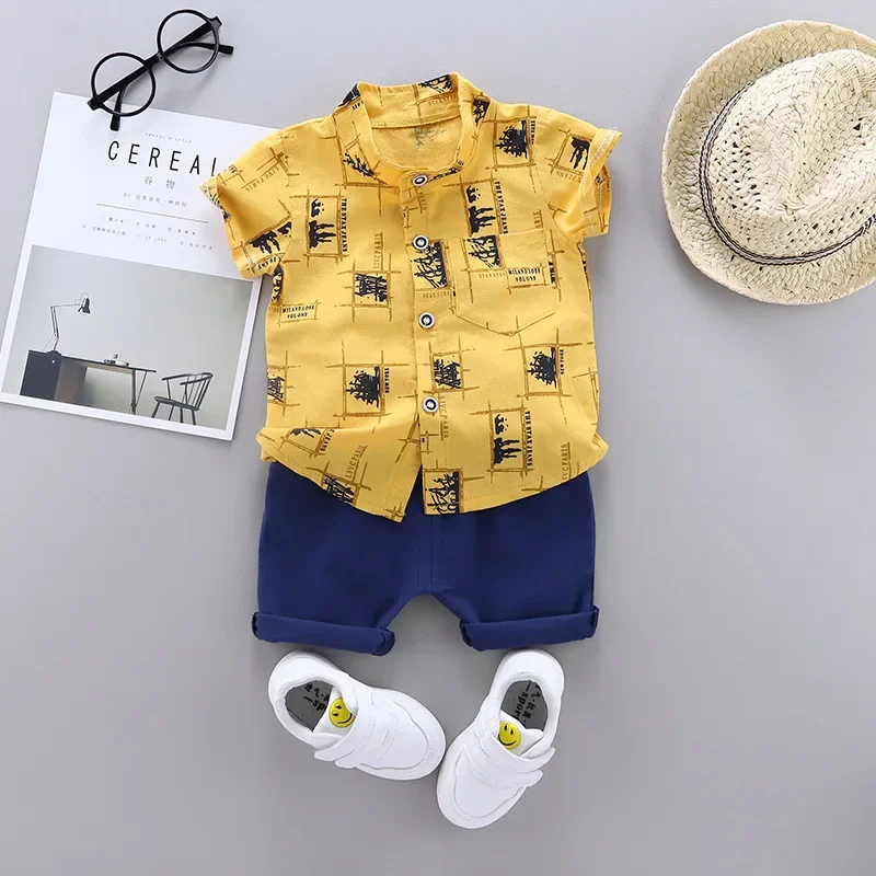 Fashion Baby Boy\'s Suit Summer Casual Clothes Set Top Shorts 2PCS Baby Clothing Set For Boys Infant Suits Kids Clothes