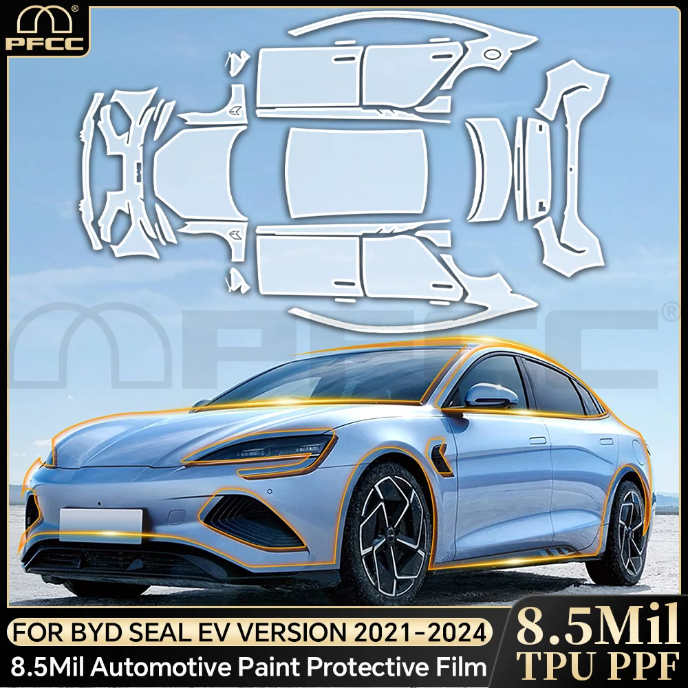 

Car Body TPU Paint Protection Film Pre-cut PPF Clear Bra Anti-scratch Resistant Invisible Kit For BYD Seal EV Version 2021-2024