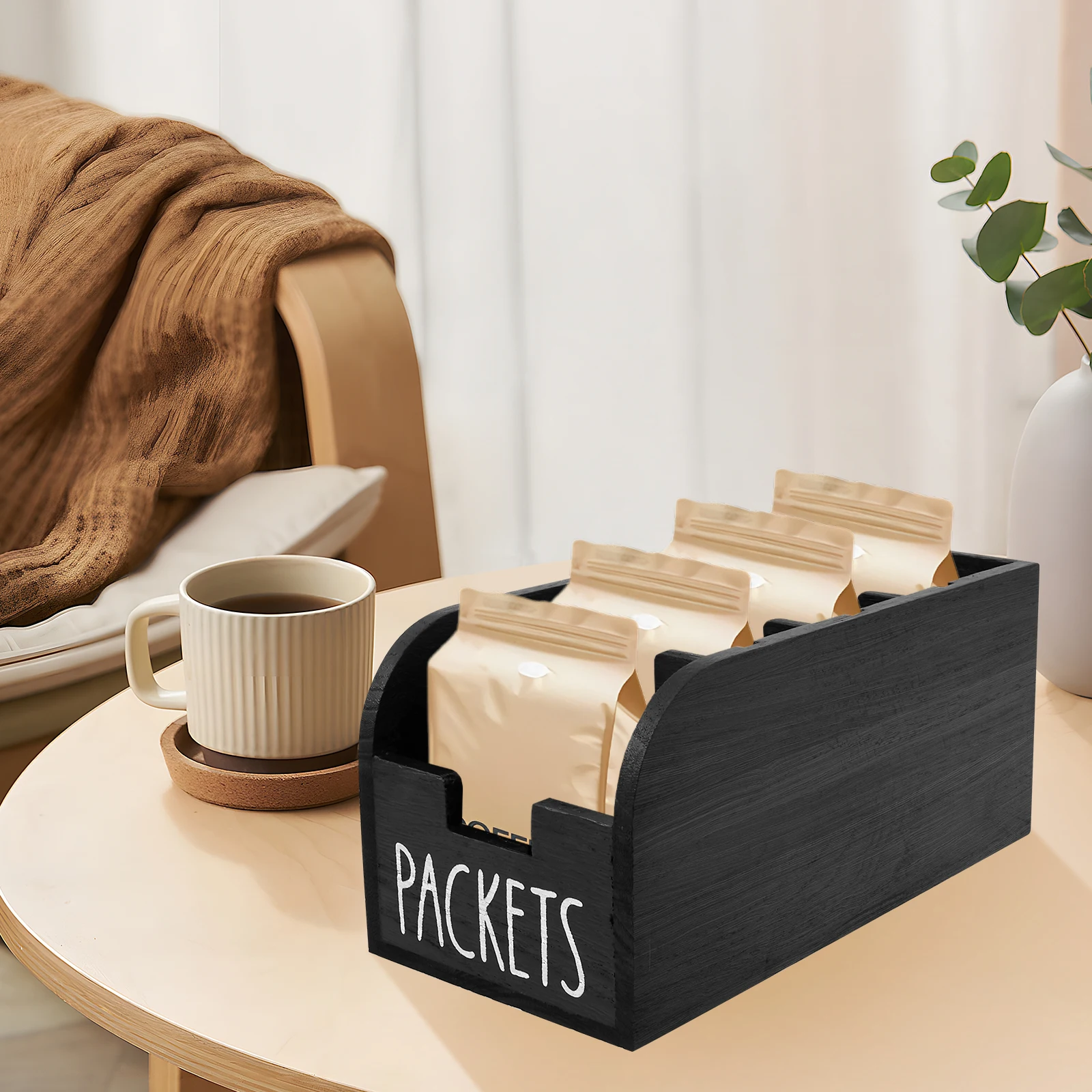 

Деревянный ящик для хранения чайных пакетиков, универсальный пакет сахара, мешочки для специй, разделитель, держатель для сортировки кофейных капсул, органайзер для чайных пакетиков, домашний декор