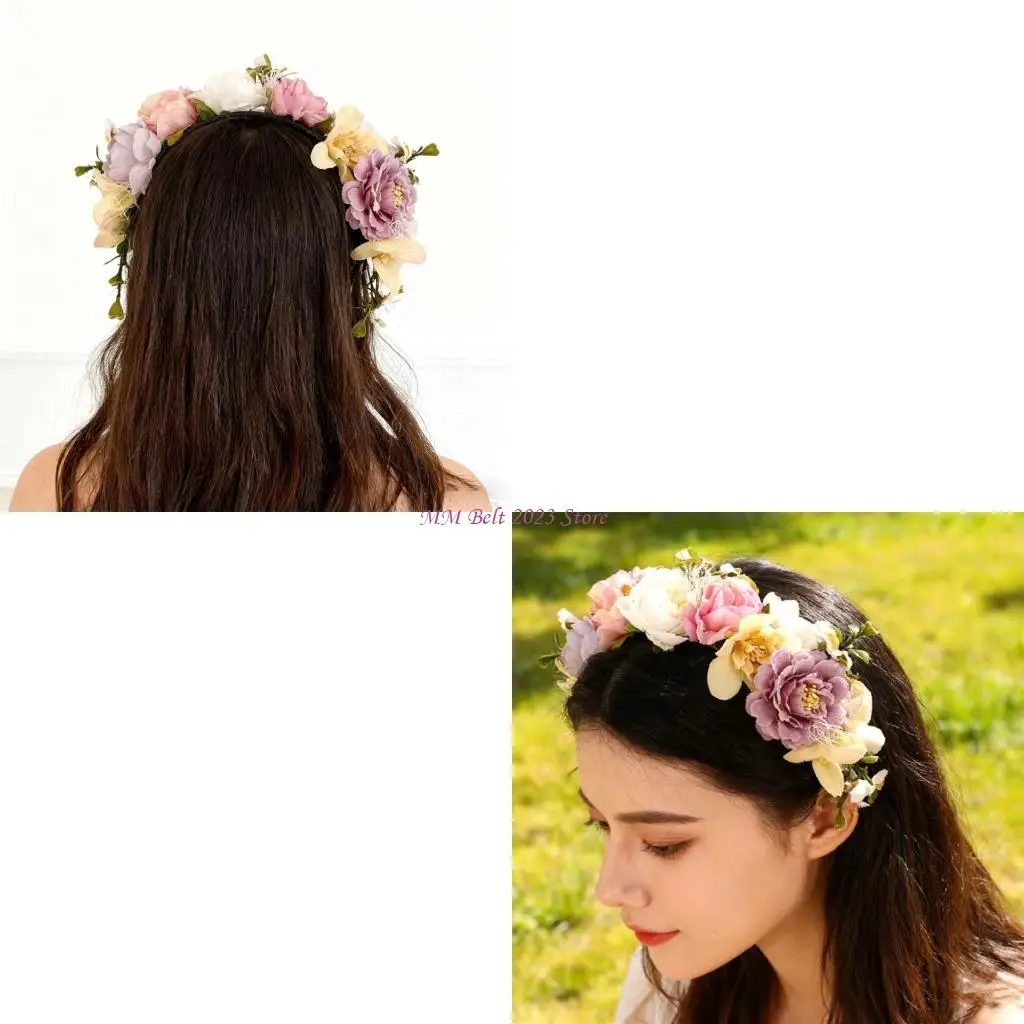 

49ME Elegant Ethnic Print Hair Band Multifunctional Styling Tool Suitable For Braids Ponytails Updos Various Hairstyles