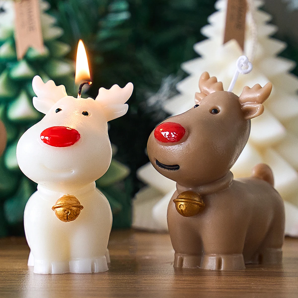 

Силиконовая форма для свечей с оленями, сделай сам, рождественская свеча с ароматом лося, мыло, пластырь, смола, подарочные формы, украшения для рождественской вечеринки, декор