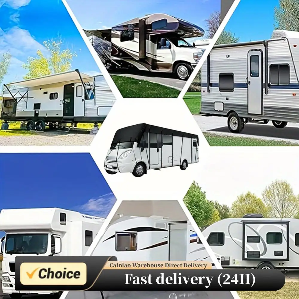 

8.5x3m RV Roof Cover 210D Oxford Cloth Caravan Roof Cover Weather-Resistant RV Roof Protective Cover for RV Travel Car Supplies