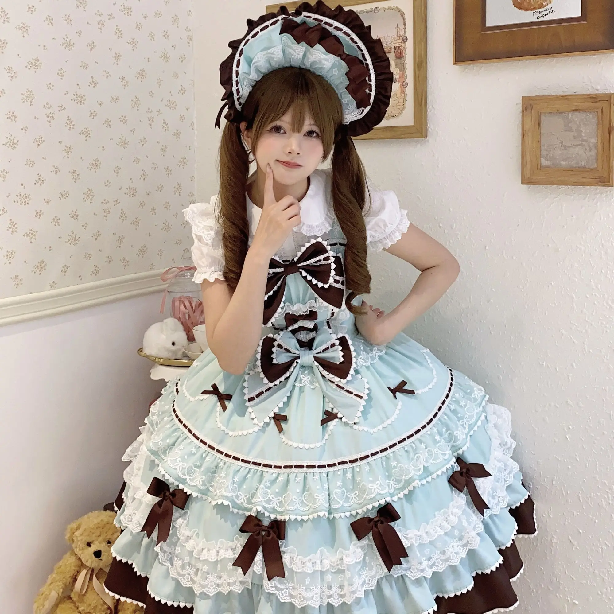 ロリータドレスかわいい Jsk サスペンダードレスヴィンテー - Victorian Women'S Formal Wear のレビューと価格