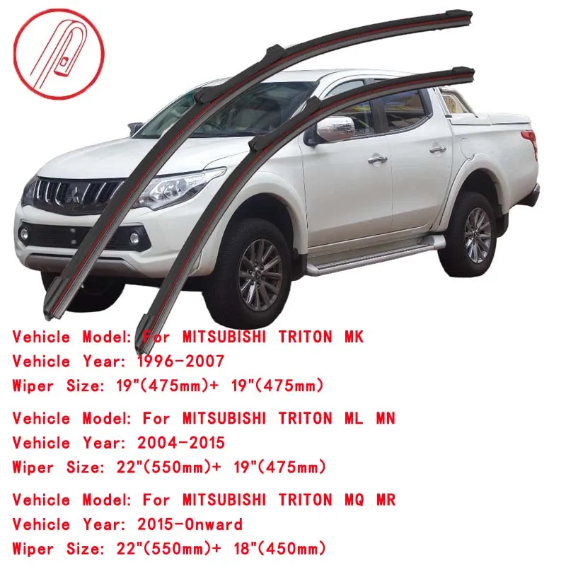 For MITSUBISHI TRITON MK ML MR 1996 2007 2015 2016 2023 Windscreen Windshield Brushes Accessories Front Washer Car Wiper Blade