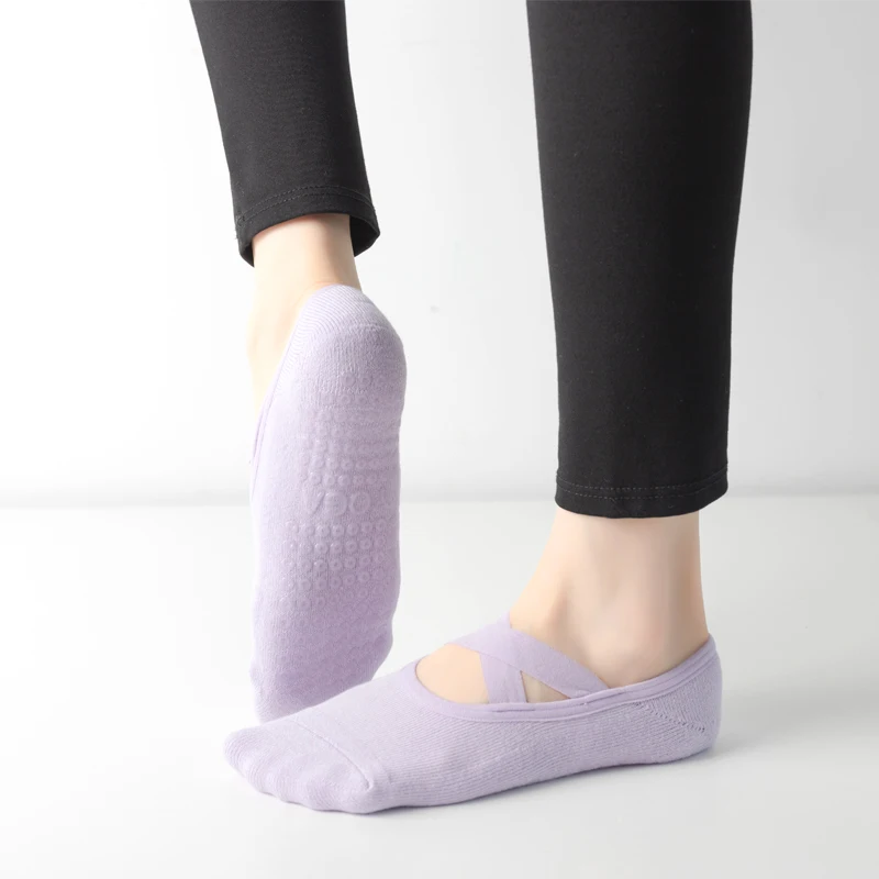 Calcetines de toalla de fondo transpirables de silicona para mujer, medias de vendaje antideslizante para Yoga, Pilates, Ballet, baile, Fitness, entrenamiento, algodón