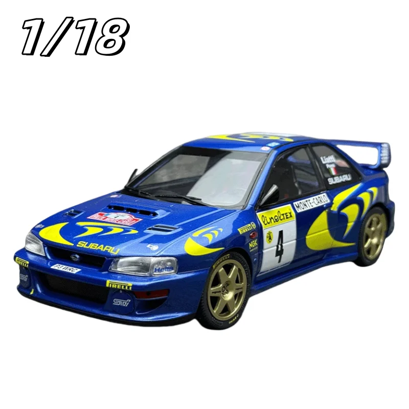 

1:18 Subaru IMPREZA 22B 4# Racing 1997 alloy car model, children's collection of decorative toys, holiday gifts for children.