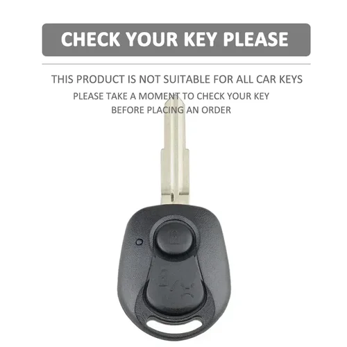 Imagen 2 del producto Funda de silicona con 2 botones para llave de coche, carcasa protectora, juego de goma para Ssangyong Actyon Kyron Rexton, accesorios para llavero