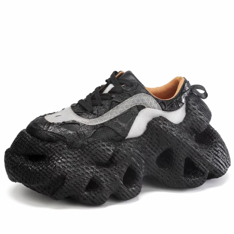 

Кроссовки Black Waves Original Design из ТПУ с 3D-печатью, повседневные, для мужчин и женщин, на толстой подошве, увеличивающие рост, для пар