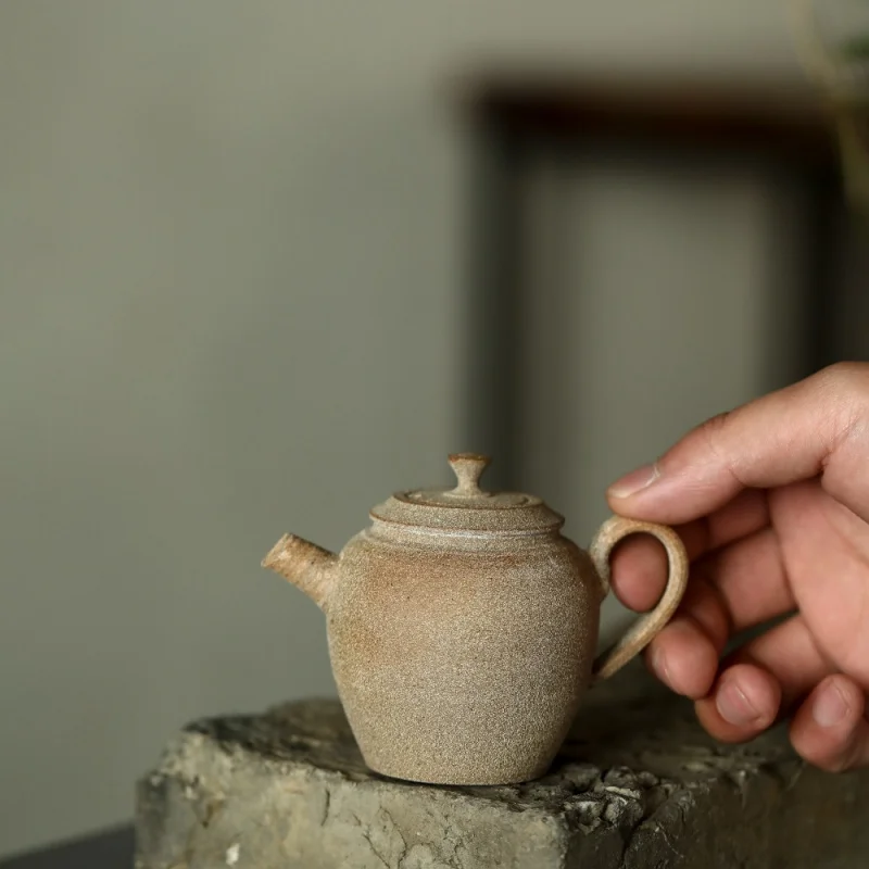 Jingdezhen Stoneware Chinese Teapot Kiln Baked Handmade Hand Drawn Kung Fu Teaware Ball Hole Teapot Old Rock Clay Teapot Clay Po