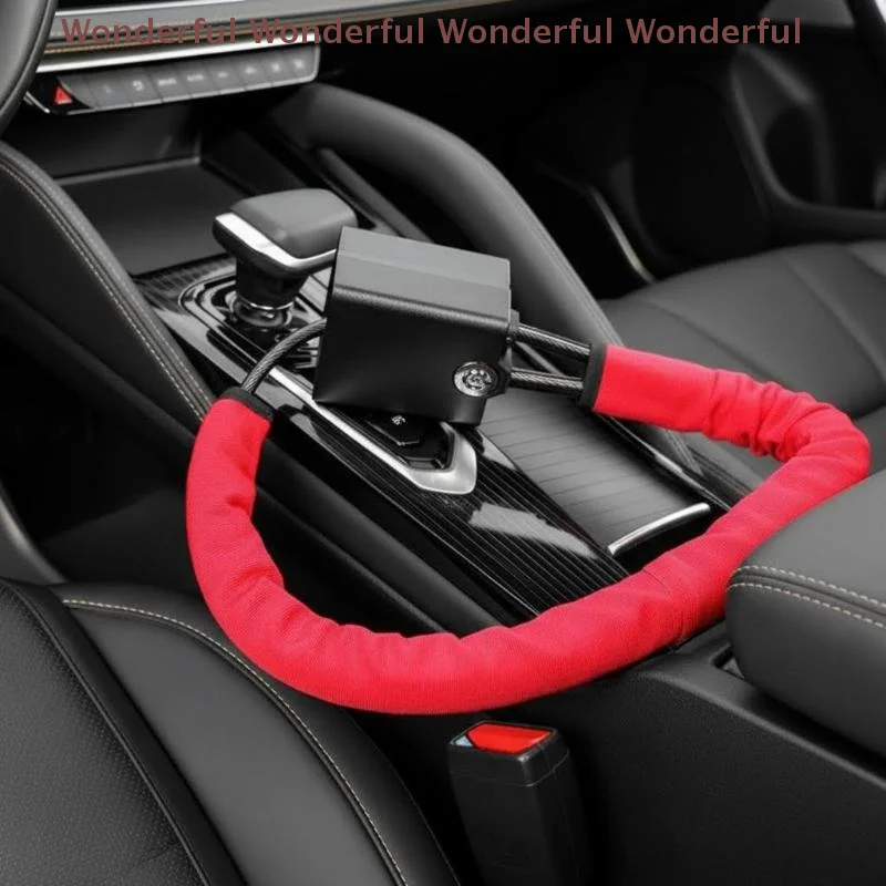 

Car Steering Wheel Steel Lock Seat Belt Anti-theft Lock Anti-theft Device Easy To Install Fits Most Cars SUVs