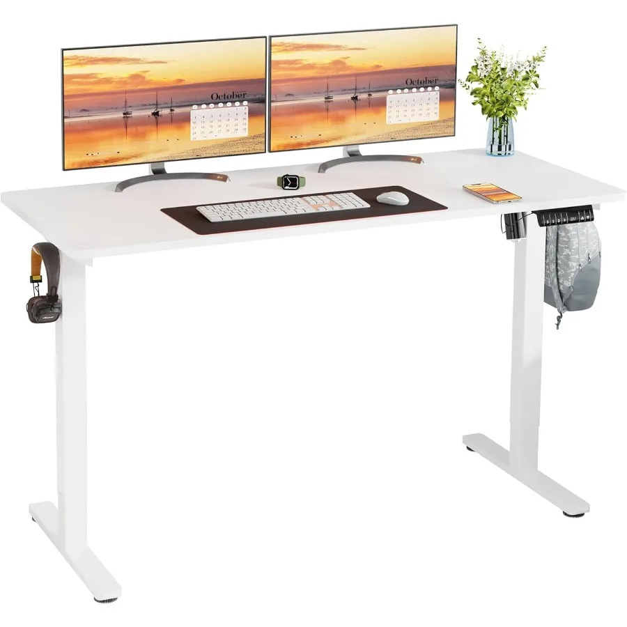 مكتب قائم كهربائي قابل للتعديل بارتفاع 55 × 24 مكتب كمبيوتر مع وحدة تحكم في الذاكرة لمحطة عمل المكتب المنزلي Erg