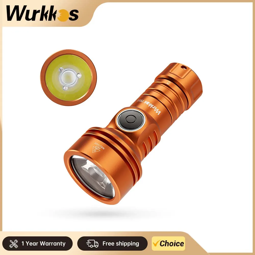 

Wurkkos-TS11 Mini 18350 Flashlight USB C Rechargeable EDC SFT40 Torch Powerful 2000LM RGB Auxiliary IP68 Waterproof Anduril 2.0