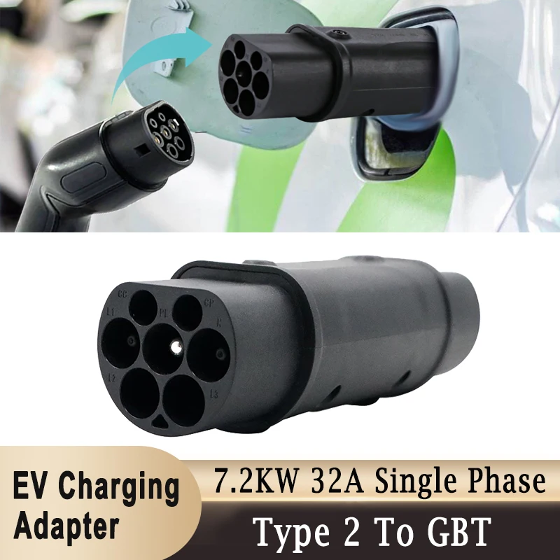 

32A 7.2KW Type 2 To GBT Electric Vehicle Charging Adapter IEC 62196 To GB/T EV Cable Plug Socket Charging Adapter Single Phase