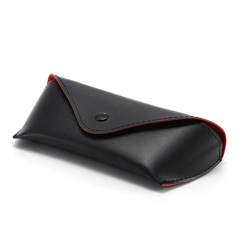 New Sunglasses Cases Large Black New Red Lined Leather Business Litchi Pattern Sunglasses Glasses Case  Eyewear Accessories