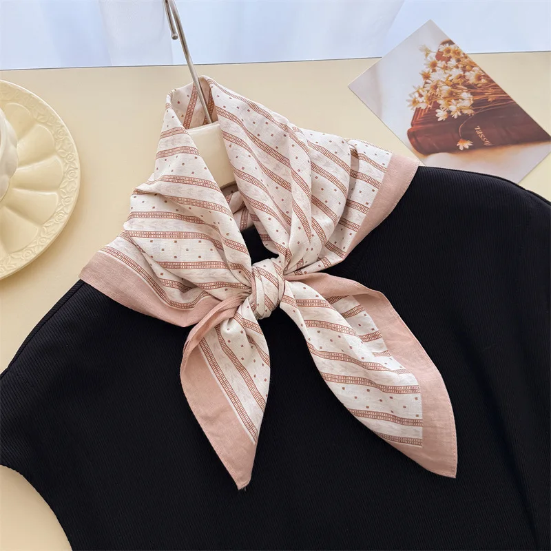 

Cotton Print Scarf Turban Women's Hijab Square Luxury Bandana Headscarf Shawl Windproof Neckerchief Handkerchief Headband