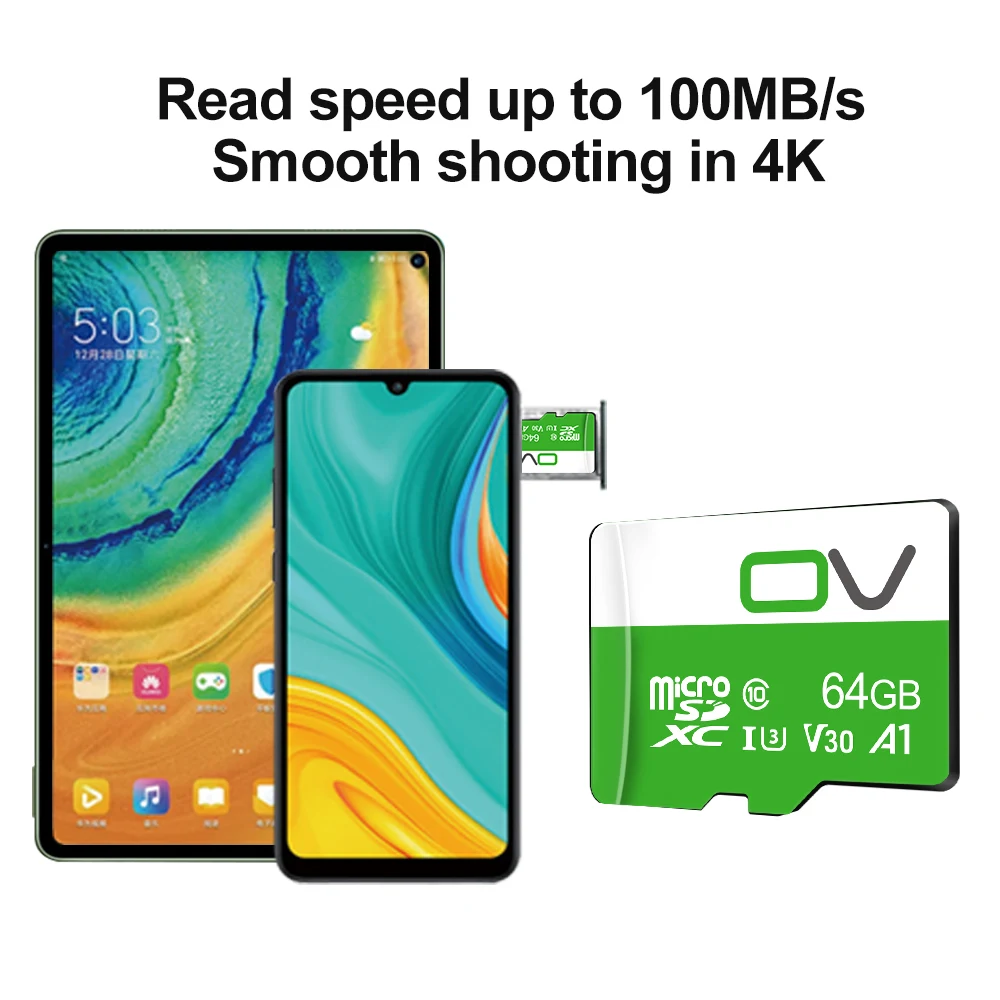 OV kartu Mini SD kecepatan tinggi, kartu TF kecepatan tinggi 16GB 32GB 64GB 128GB 256GB 512GB, Micro SD 10 kelas memori Flash V30