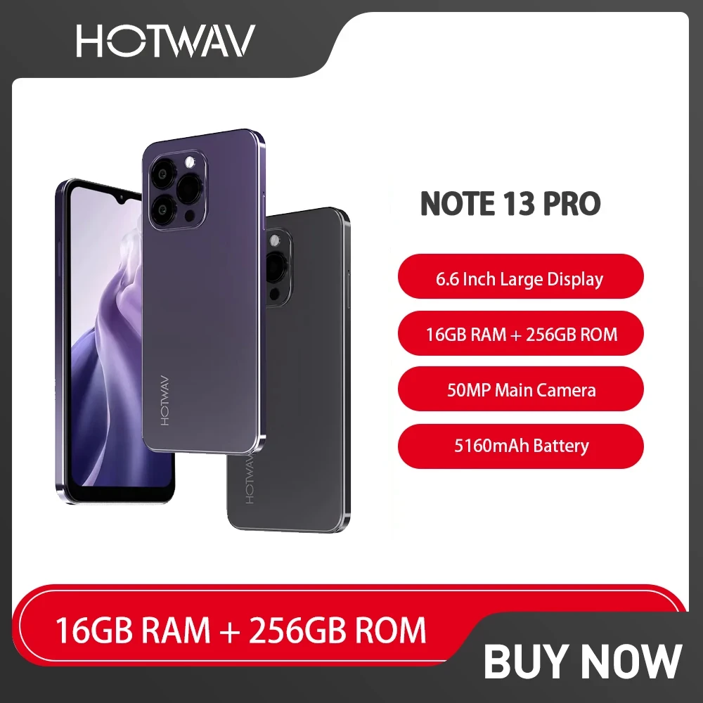 TWAV-Smartphone Note 13 Pro, Android 13, 6.6 pouces, HD +, Octa-Core, 16 Go + 256 Go, 50MP, 5160mAh, 18W, charge rapide, NDavid, téléphone portable, utilisation de tous les téléphones portables