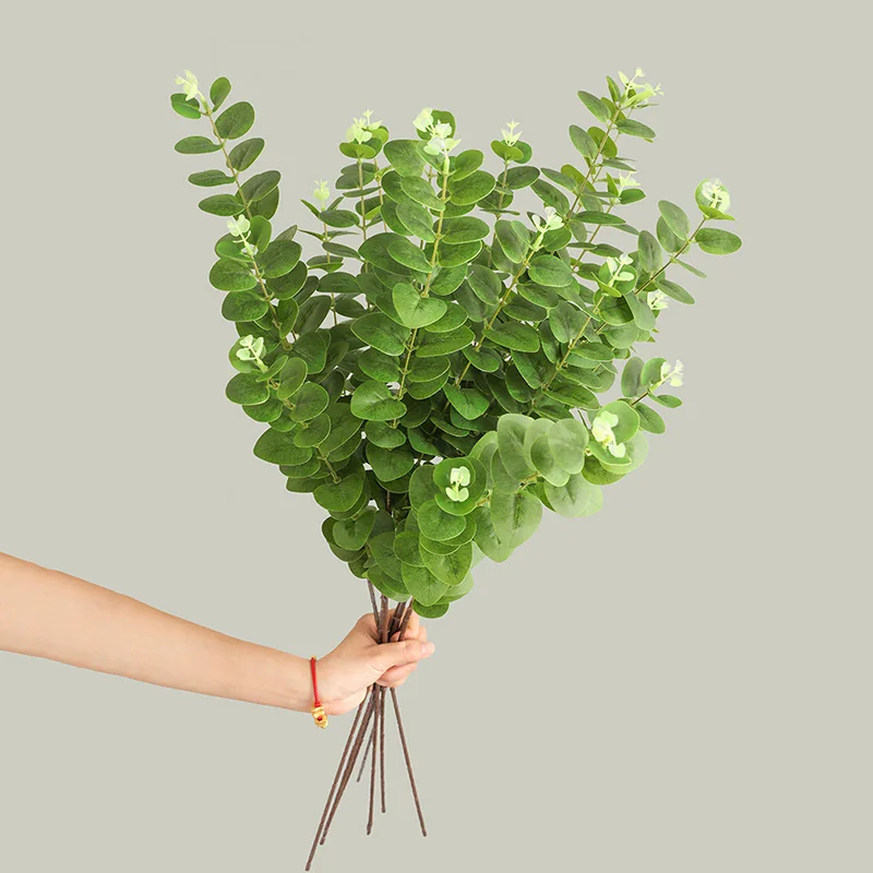 مظهر حقيقي فرع شجرة الأوكالبتوس الحرير الزهور الاصطناعية ديكور الغرفة نباتات وهمية يترك الديكور بلانتاس الاصطناعي #1