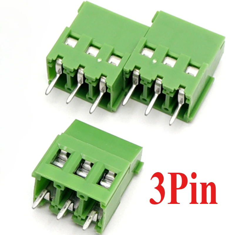 10PCS  Green KF129 PCB Spliceable Screw Terminal Block Wire Connector 5.08mm Picth 2Pin 3Pin Straight Pin 300V Splice Terminal