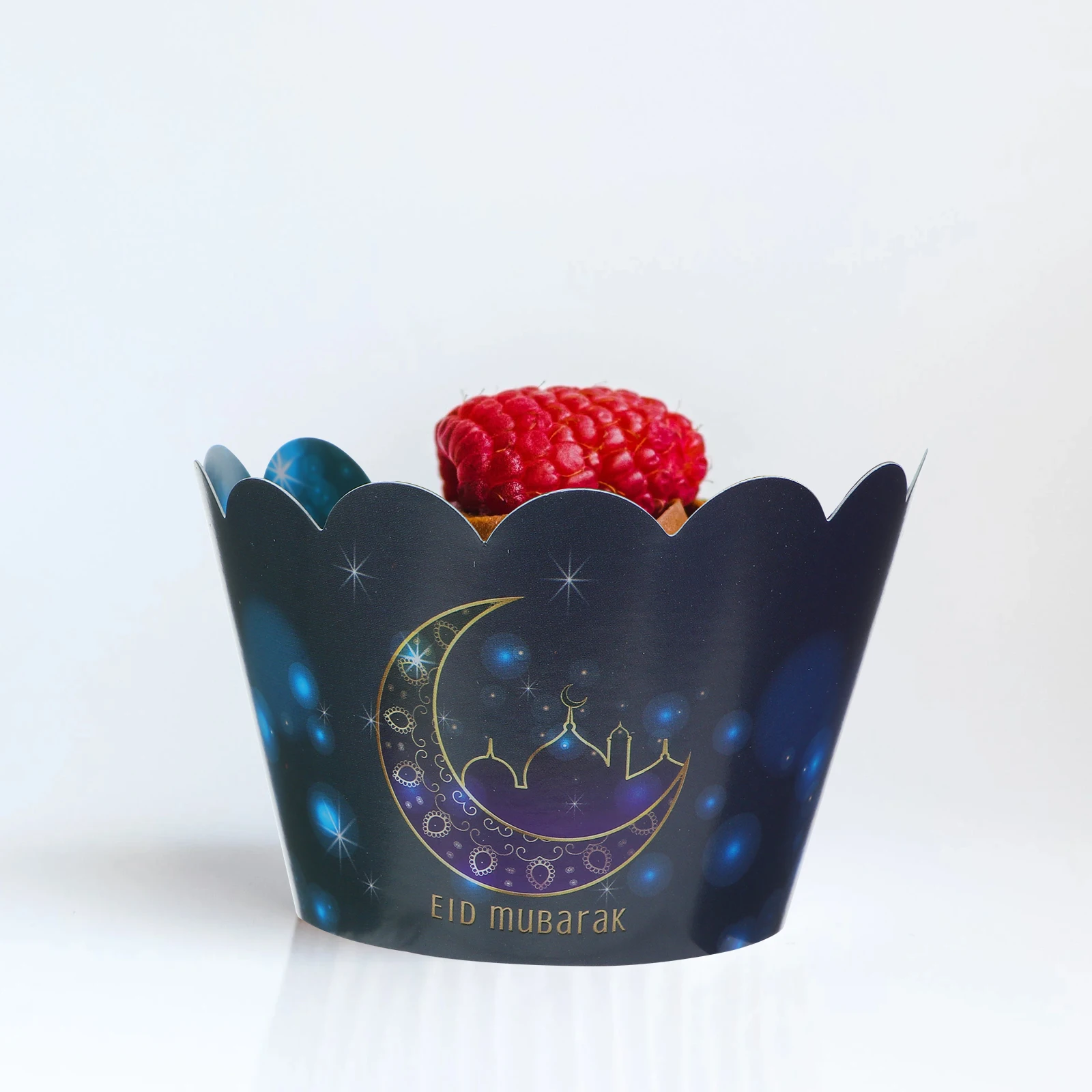 

36pcs Ramadan Disposable Paper Plates Rims Toppers Festival Tableware Eid Mubarak Party Beverage Cups Disposable Party Cups