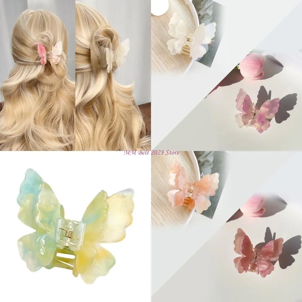 

49ME Stylish Double Layer Butterfly Hair Clip With French Fashion Fashion Hairpiece