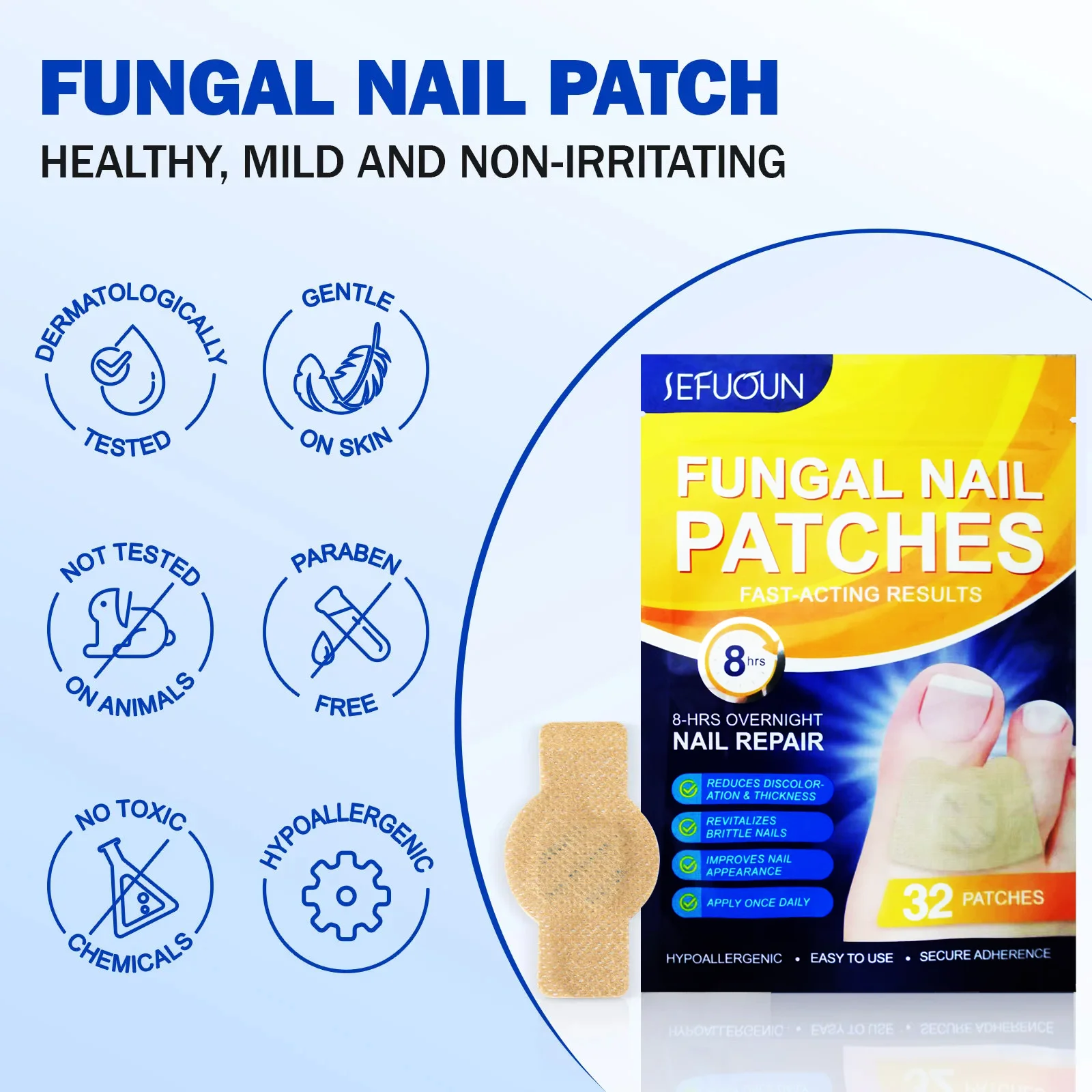 Tabletas para uñas de los pies, productos para el cuidado de las uñas de los pies, 1 paquete de 32 tabletas, 2 paquetes de 64 tabletas, 3 paquetes de 96 tabletas -8 horas de noche n