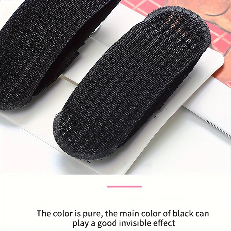 2 قطعة مشبك شعر رقيق غير مرئي لخط الشعر الأمامي وسادة منتفخة مثالية لتصفيف الكعك إضافة تصفيف الشعر النسائي