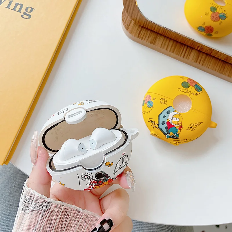 เคสสำหรับ Lenovo ฝาครอบ LP80หูฟังบลูทูธเคส LP80หูฟัง Lenovo น่ารักป้องกันการตกแบบนิ่ม