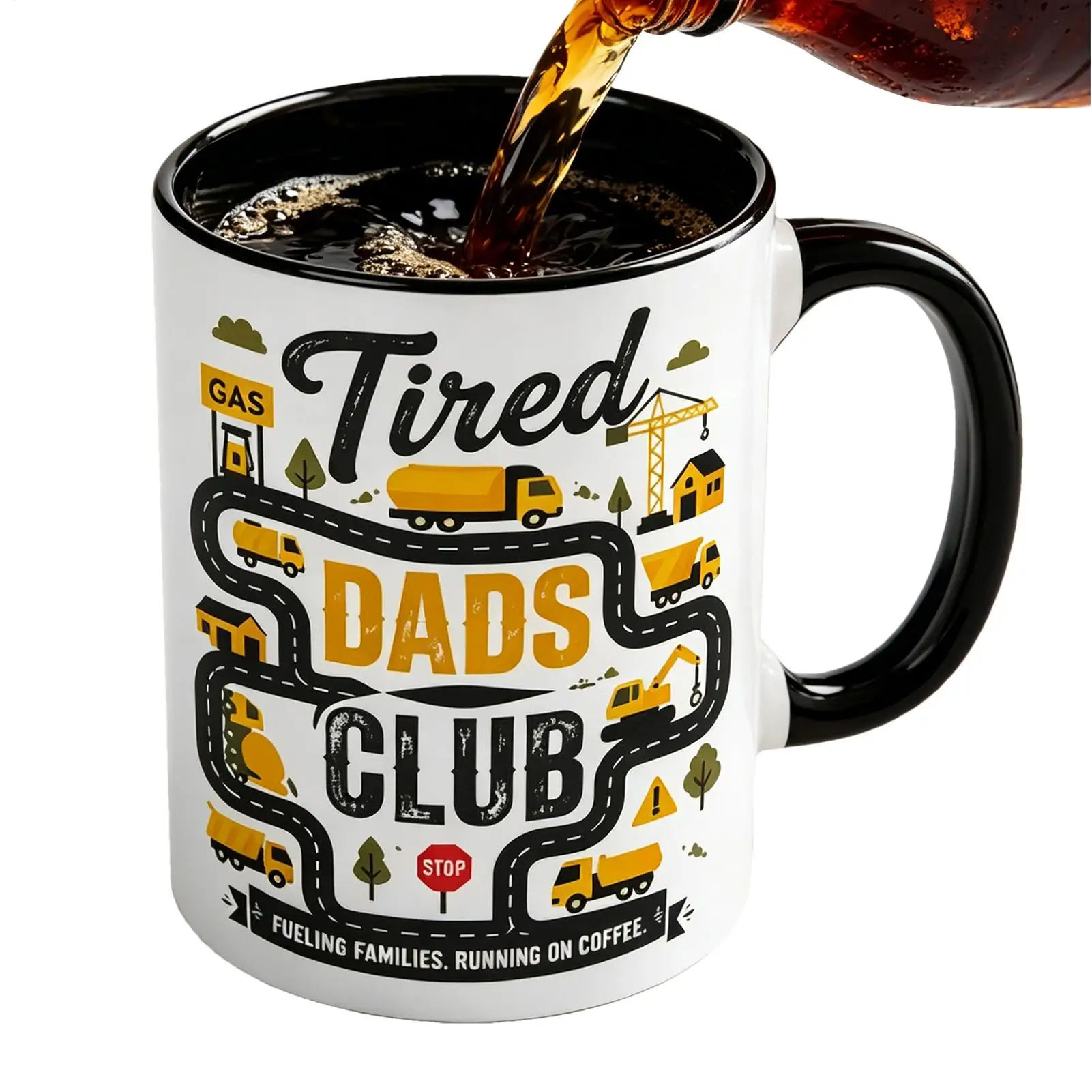 Dad Mugs 330ml Car And Map Pattern Cup Ceramic Novelty Mugs For Men Adult Kids Mom Friend Tea Office Home Fathers Day Holiday