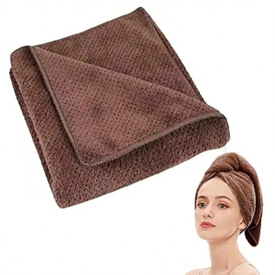 

Microfiber Hair Towel Quick Dry Hair Towel Hair Drying Towels Suitable For All Kinds Of Hair Ultra Absorbent Long And Thick Hair 19X39inch Dark Brown 1pcs