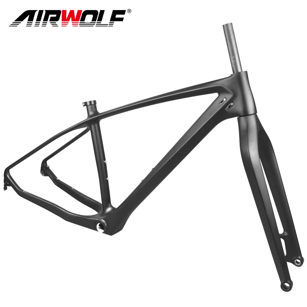 AIRWOLF 26ER Carbon Fiber Fatbike Frame 197*12 Size Available Full Carbon Fatbike Frameset BB100 Snow Bike Frame With Fork