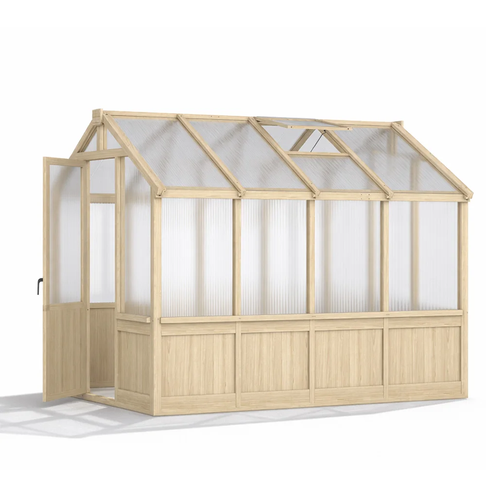 Eco-Friendly Garden Buildings Wooden Invernadero Serre Potager En Verre De jardin  Green House Complete Set Roof Vents Gardens