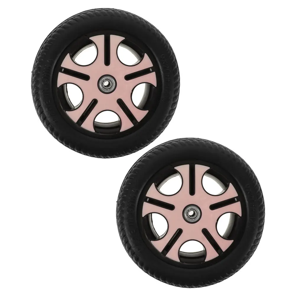 2 قطعة عجلات دراجة ثلاثية العجلات للأطفال 0.8 سنتيمتر قطر الثقب خفيفة الوزن عدم الانزلاق استبدال ل دراجة أطفال العجلات الخلفية الركبة سكوتر