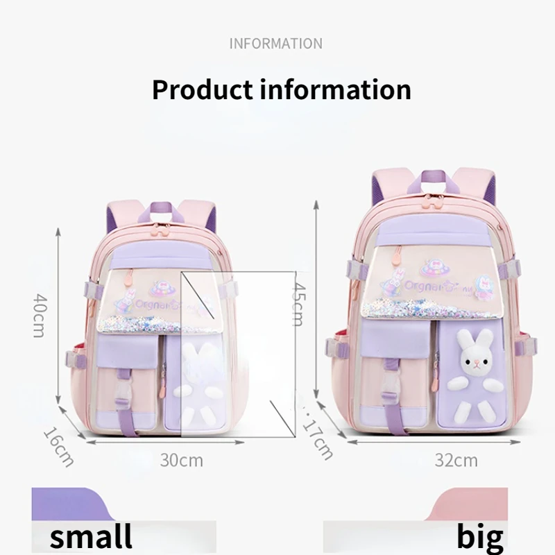 Mochila escolar para niñas, bolsa de gran capacidad, impermeable, con múltiples bolsillos, 55L