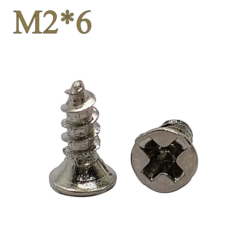 【M2*6】Carbon Steel Small Cross Flat Head Phillips Head Wood Screws Nickel-Plated