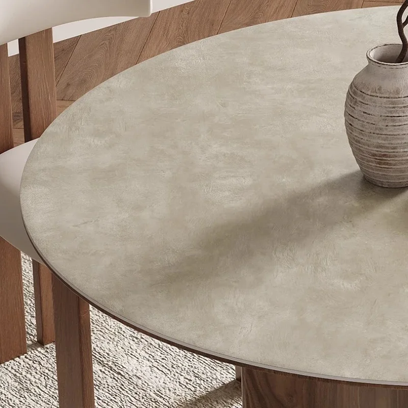 Coffee Retro Solid Wood Dining Table Dressing Round Shape With Turntable Modern Minimalist Home Style Designer Kitchen Furniture