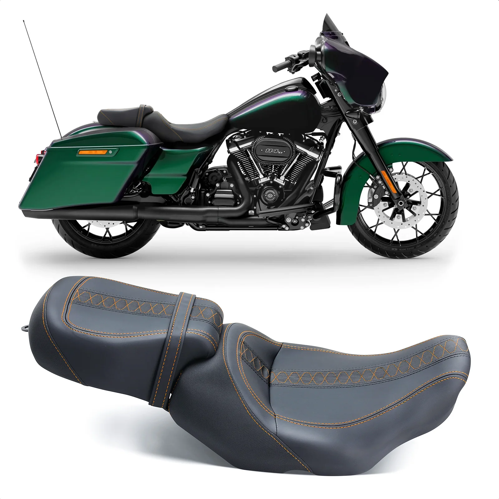 Motorcycle seat cushions for passengers and drivers Fit for Harley Davidson Touring CVO Road GlideStreet Glide FLHX 2023-2024