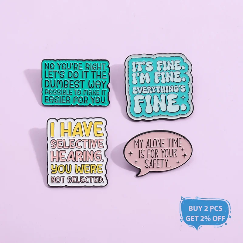 My Alone Time Is For Your Safety Enamel Pin Fun Quotes Wake Up Kick Butt Repeat Brooch Lapel Badge Jewelry Gift