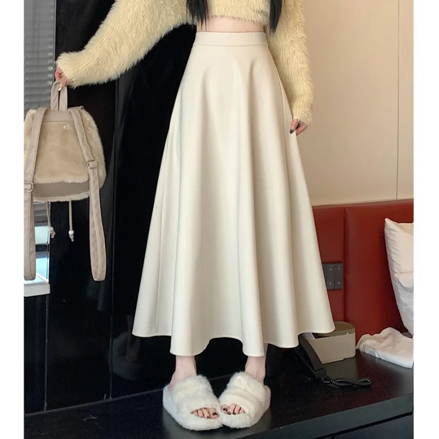 

【HOT】High waist half-body suit skirt for women autumn and winter new style all-around slimming large-shaped skirt medium-length