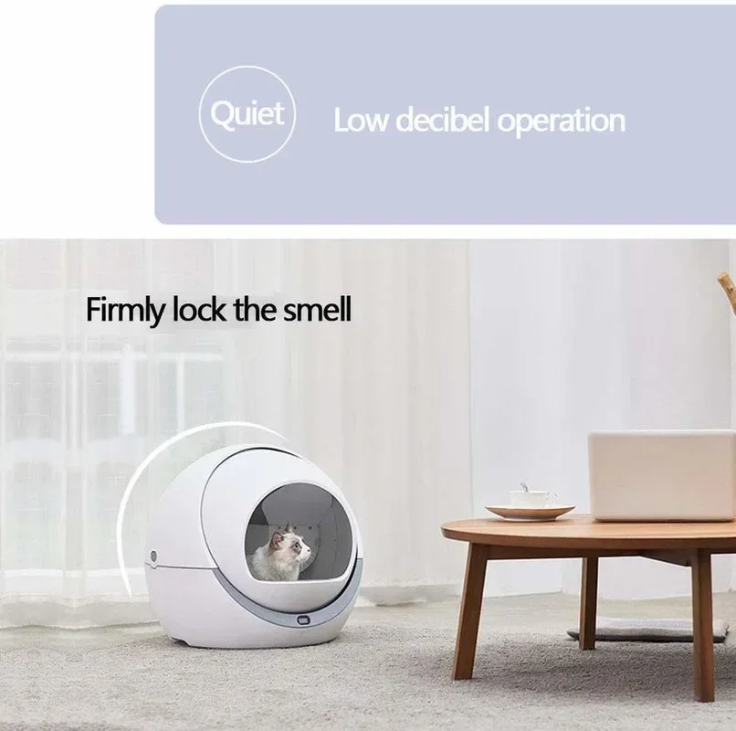 Automatic Self Cleaning Cats Sandbox Smart  Box Top Entry Furniture Large Kitten  Box Decorations Pet Toilet